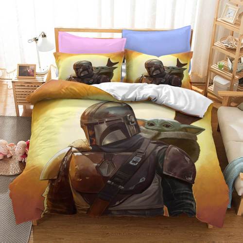 The Mandalorian Yoda Baby Cosplay Bedding Duvet Covers Bed Sheets Sets