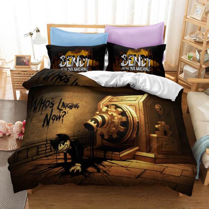 Bendy And The Ink Machine Cosplay Bedding Set Duvet Cover Bed Sheets