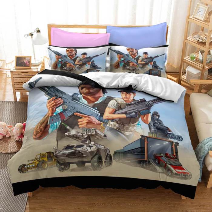 Grand Theft Auto Cosplay Bedding Set Quilt Duvet Cover Bed Sheets Sets