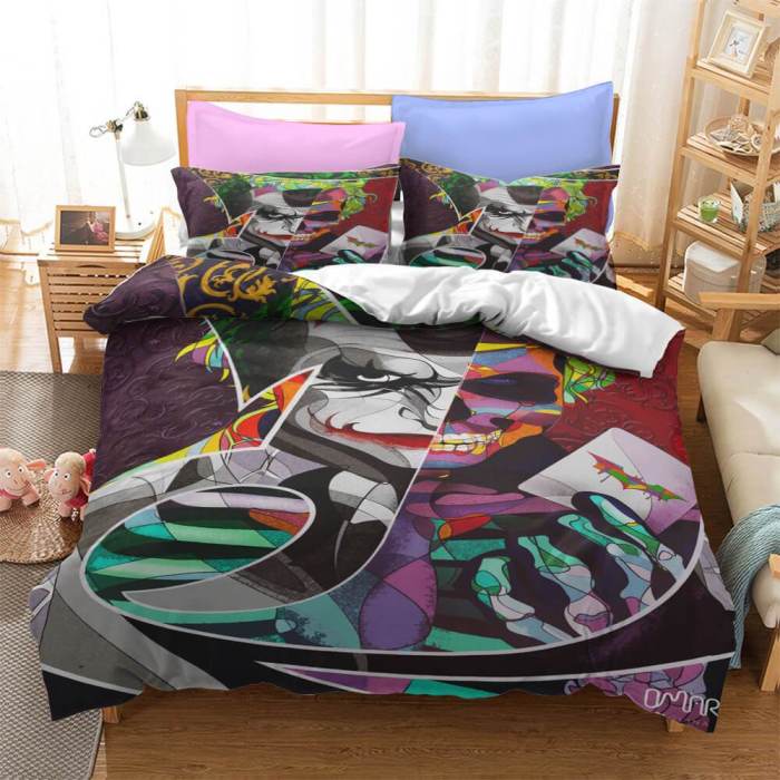Joker Jack Napier Cosplay Bedding Set Quilt Duvet Cover Bed Sheets Sets