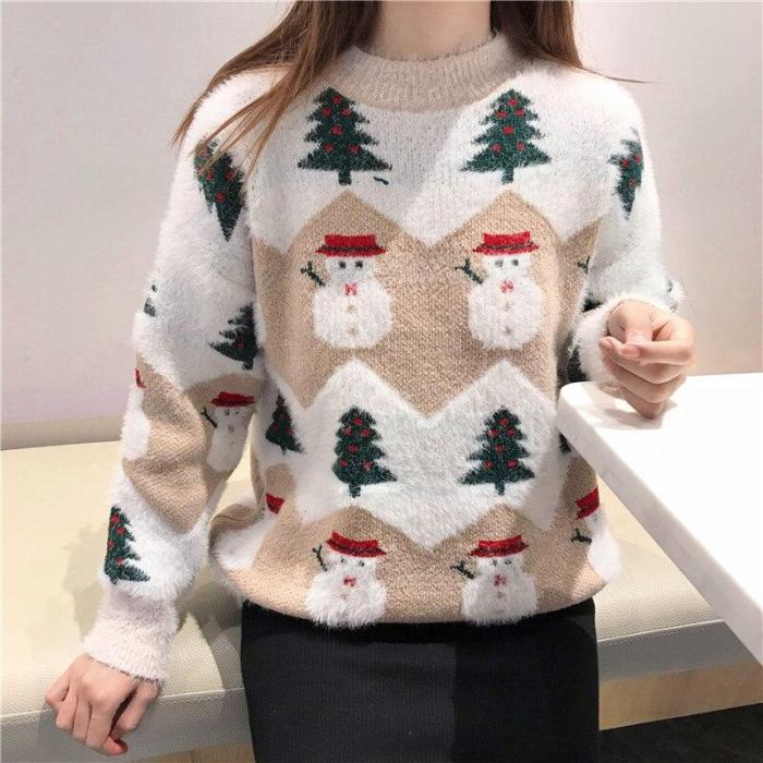 Ugly Christmas Sweater Autumn And Winter  Fashion Thickening Hippocampus Christmas Snowman Sweater Sweater Coat