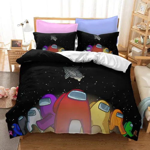 Game Among Us Cosplay Bedding Set Quilt Duvet Covers Bed Sheets Sets