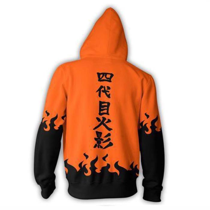 Naruto Anime Namikaze Minato Cosplay Adult Unisex 3D Printed Hoodie Sweatshirt Jacket With Zipper