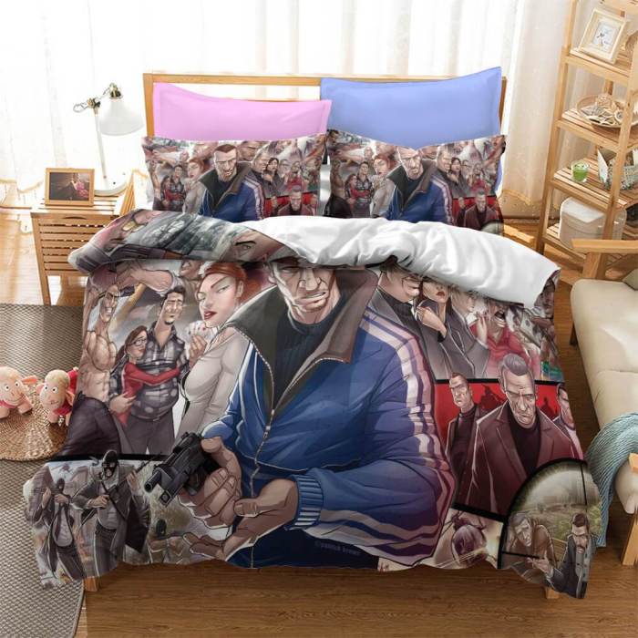 Grand Theft Auto Cosplay Bedding Set Duvet Cover Bed Sheets Sets