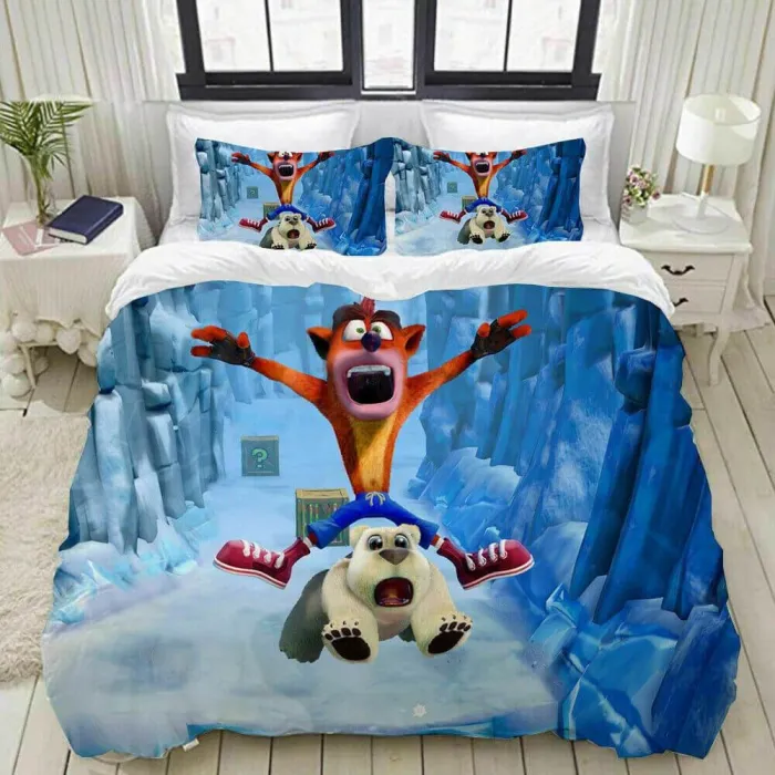 Crash Bandicoot Cosplay Bedding Set Quilt Duvet Cover Bed Sheets Sets