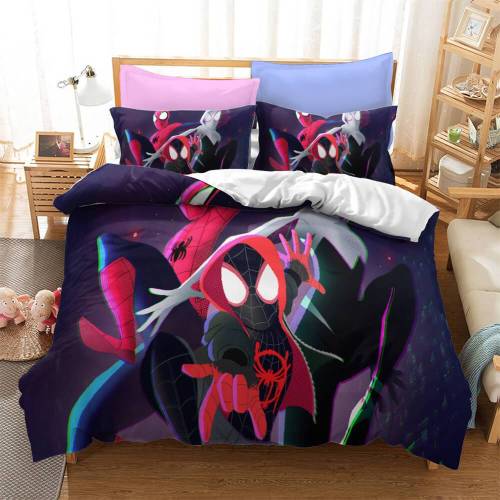 Spiderman Miles Morales Cosplay Bedding Set Duvet Cover Bed Sheets Sets