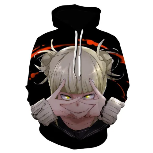 My Hero Academy Anime Himiko Toga Cross My Body Shining Eyes Cosplay Adult Unisex 3D Printed Hoodie Sweatshirt Pullover
