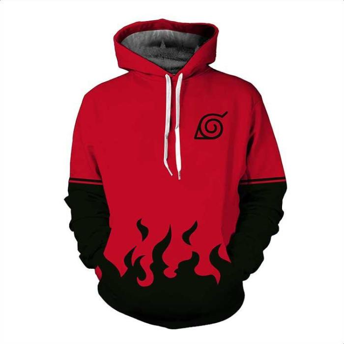 2Pcs/Set Seventh Hokage Unisex Hoodies Naruto Pullover 3D Print Jacket Sweatshirt And Pant