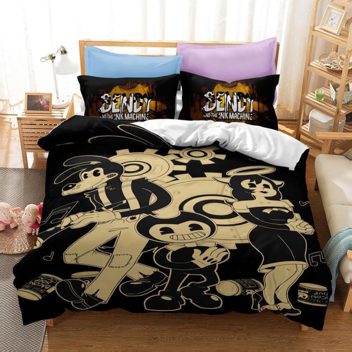 Bendy And The Ink Machine Bedding Set Quilt Duvet Cover Bed Sheets Sets