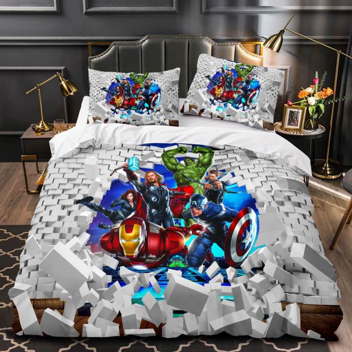 Marvel Avengers Cosplay Bedding Set Quilt Duvet Covers Bed Sheets Sets