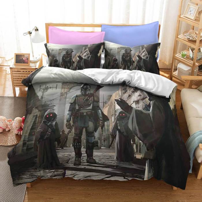 Star Wars The Mandalorian Cosplay Bedding Duvet Covers Bed Sheets Sets