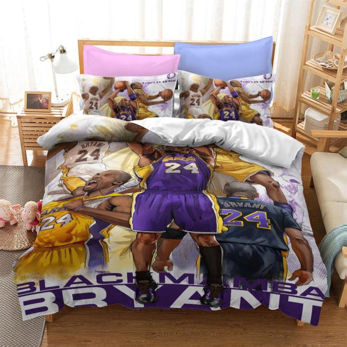 Los Angeles Lakers Kobe Bryant Bedding Set Duvet Cover Bed Sheets Sets