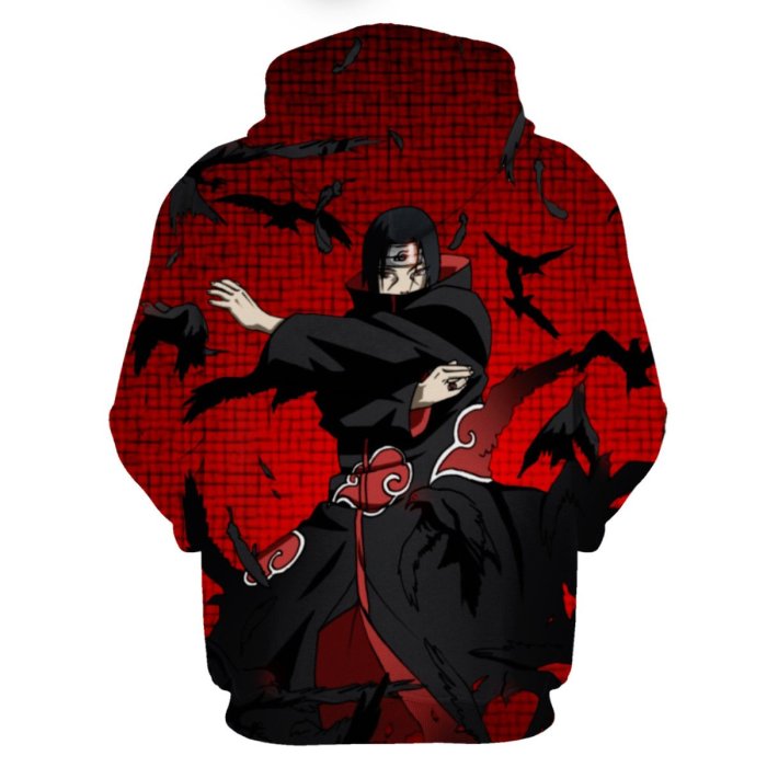 Naruto Anime Uchiha Itachi Red Cosplay Adult Unisex 3D Printed Hoodie Sweatshirt Pullover