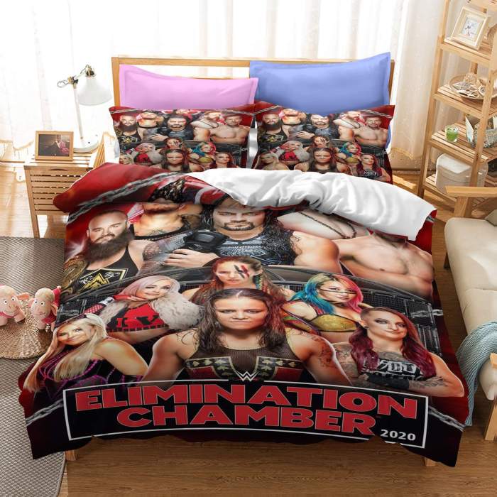 Wwe Raw Cosplay Bedding Set Quilt Duvet Cover Christmas Bed Sheets Sets