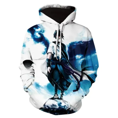 Naruto Anime Uchiha Sasuke Ice Blue Cosplay Adult Unisex 3D Printed Hoodie Sweatshirt Pullover