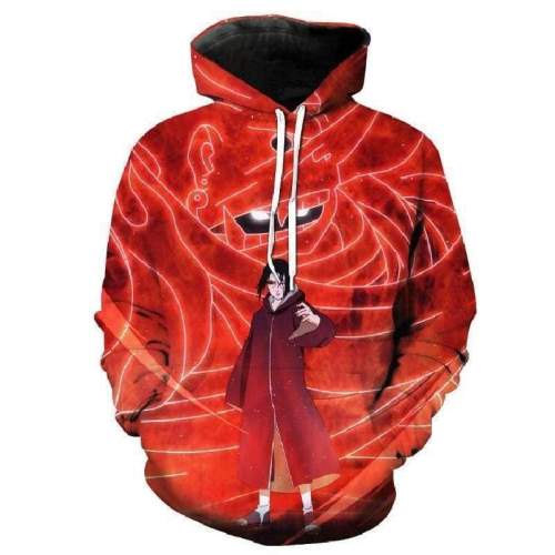 Naruto Anime Uchiha Itachi  Red Cosplay Adult Unisex 3D Printed Hoodie Sweatshirt Pullover
