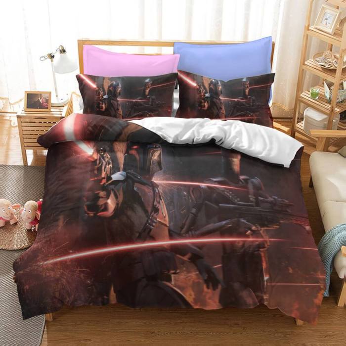Star Wars The Mandalorian Cosplay Bedding Duvet Covers Bed Sheets Sets