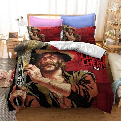 Red Dead Redemption Bedding Set Quilt Duvet Covers Bed Sheets Sets