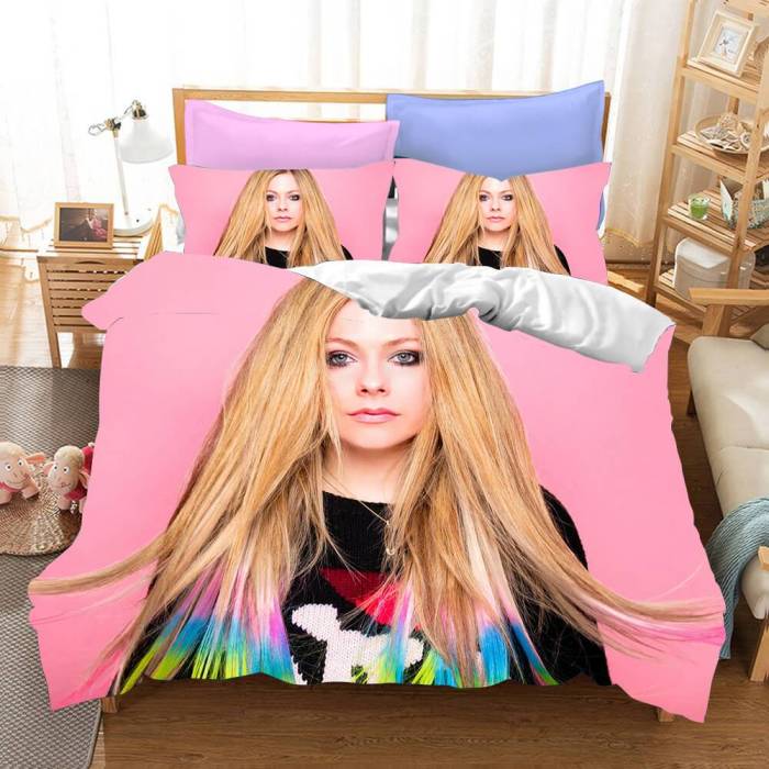 Avril Ramona Lavigne Cosplay Bedding Set Duvet Cover Bed Sheets Sets