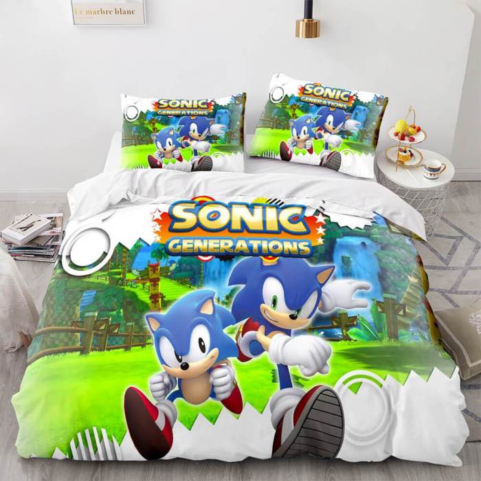 Sonic Cosplay Bedding Set Quilt Duvet Covers Christmas Bed Sheets Sets