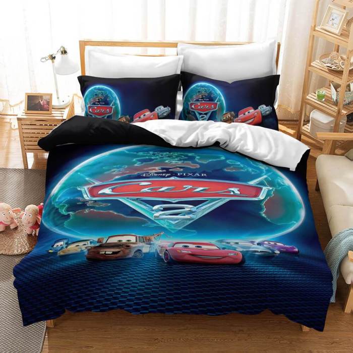Cartoon Cars Cosplay Bedding Sets Quilt Duvet Cover Sheets Bed Sets