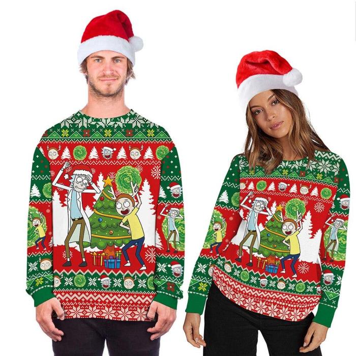 Ugly Funny  Christmas Sweater Unisex Men Women Holiday Vacation Party Pullover Sweaters Jumpers Tops Autumn Winter Clothing