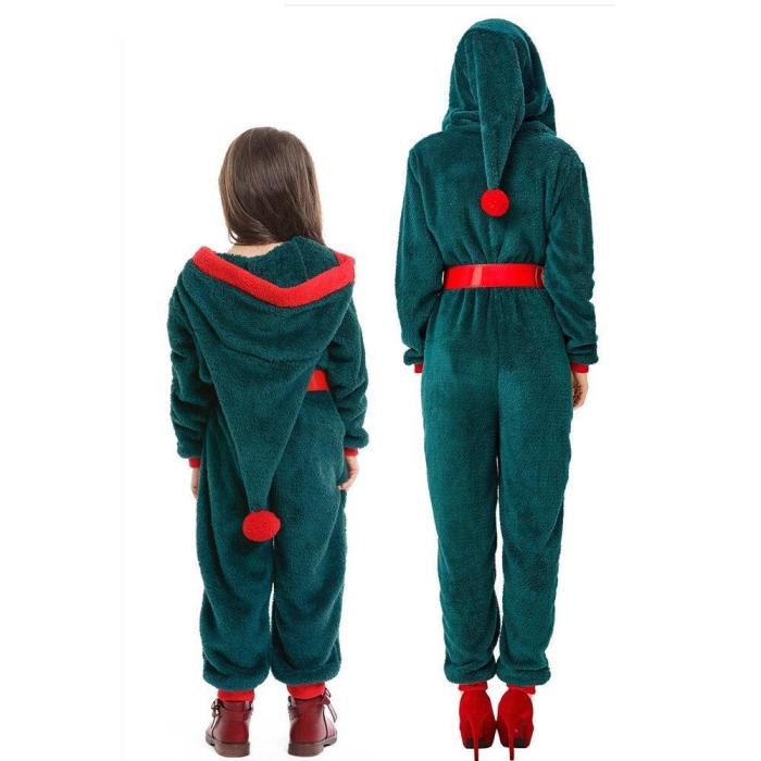 Christmas Child Clothes Adult Jumpsuits Onesie Cosplay Parents And Children Costume Flannel One Piece Onesie Festivals Party