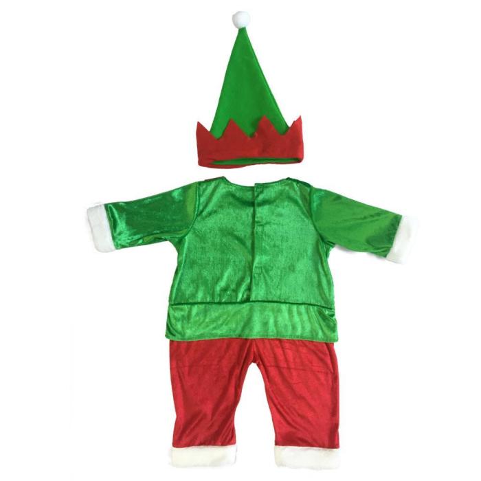 Baby Clothes Christmas Children Cosplay Santa?Claus Green Baby Onesie Jumpsuits 2-3Y Festival Party Clothing Kids ?Year Appar