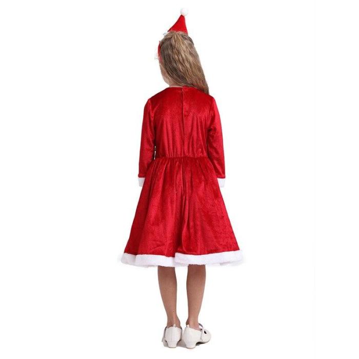 Christmas Clothes Children Santa?Claus Dress Kids Girls Festival Party Cosplay Dresses One Piece Child ?Year Costume