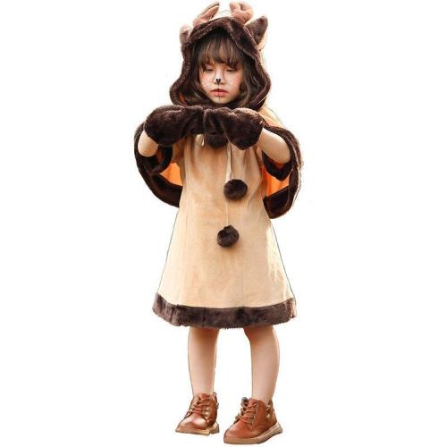 Christmas Clothes Children'S Dress Cartoon Elk Animals One Piece Party Cosplay Cute Animals Performance Costume Festivals Dresse