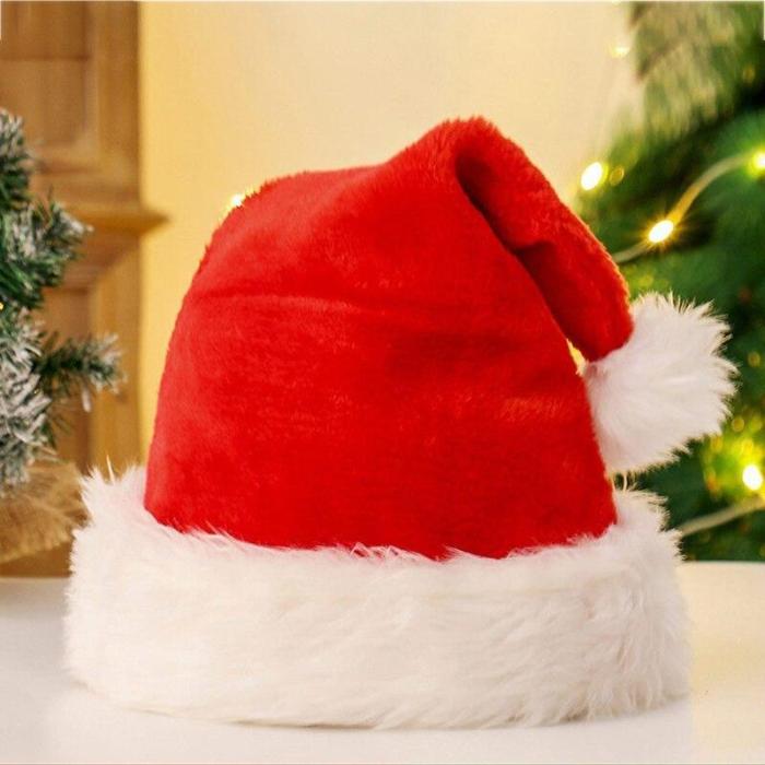 Christmas Hats Santa Claus Gifts Sweater Plush Cap Christmas Gift Kids Adults  Year Supplies Festival Party Warmer Headgear