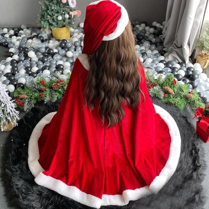 Women Christmas Xmas Party Sexy Lady Santa Claus Cosplay Costume Lingeries Winter Red Dress With Cape Maid Uniform