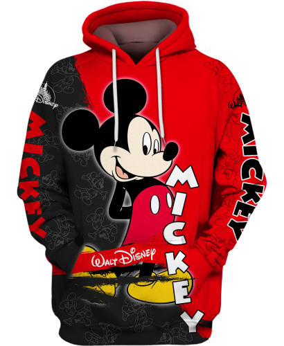 Black And Red Mickey Mouse Hoodie