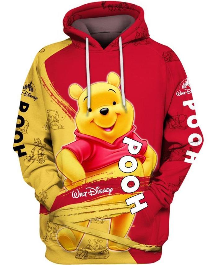 Red And Yellow Winnie The Pooh Hoodie