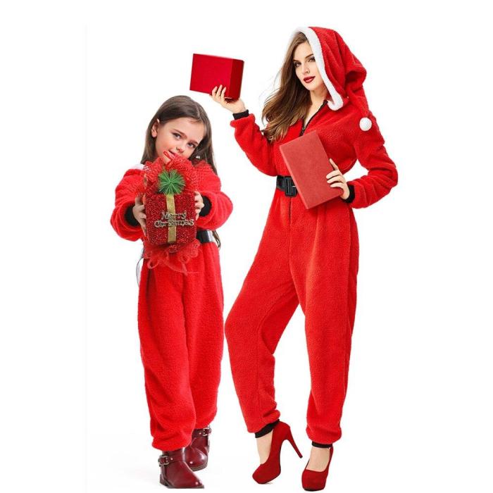 Christmas Child Clothes Adult Jumpsuits Onesie Cosplay Parents And Children Costume Flannel One Piece Onesie Festivals Party
