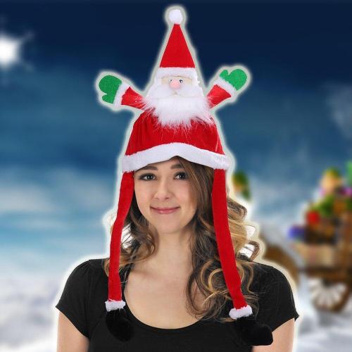 Christmas Hats Santa Claus Headgear Christmas Gifts Move Snowman Funny Cap Toys Holiday Dance Party Performance Props