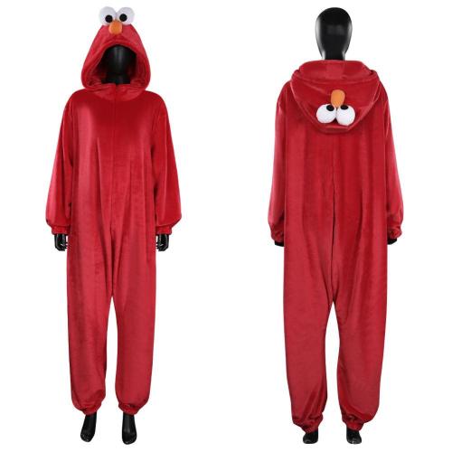 Sesame Street Elmo Jumpsuit Sleepwear Pajams Halloween Carnival Suit Cosplay Costume