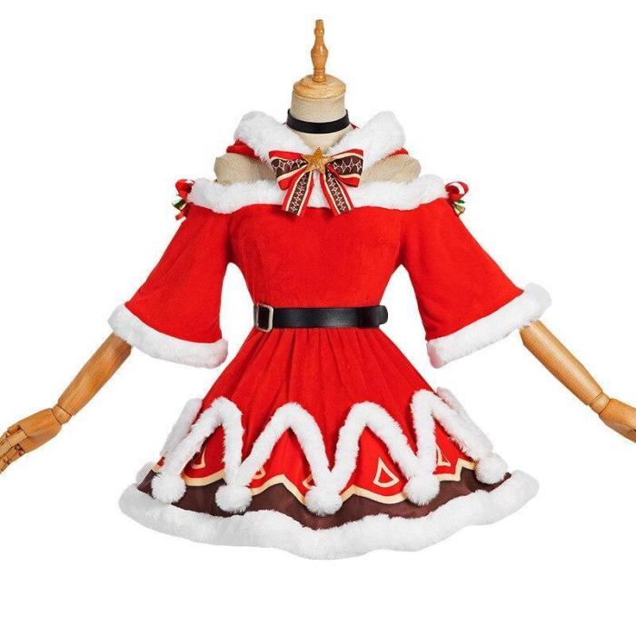 Genshin Impact Barbara Gunnhildr Christmas Cosplay Costume Character Uniform Halloween Costume For Women Girls Full Set
