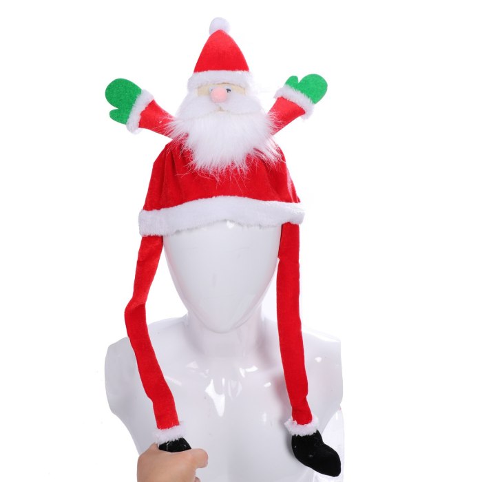 Christmas Hats Santa Claus Headgear Christmas Gifts Move Snowman Funny Cap Toys Holiday Dance Party Performance Props
