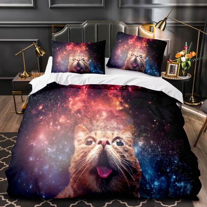 Space Cat Astronaut Cat In Space Bedding Set Duvet Covers Bedding Sets