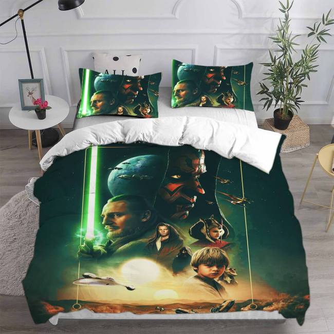 Star Wars Phantom Menace Bedding Set Duvet Cover Bed Sheets Sets