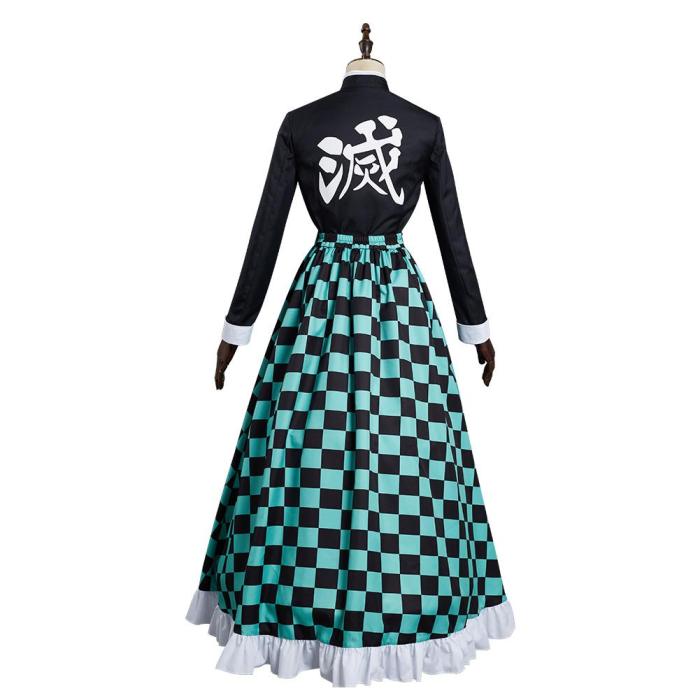 Demon Slayer: Kimetsu No Yaiba Kamado Tanjirou Maid Dress Cosplay Costume