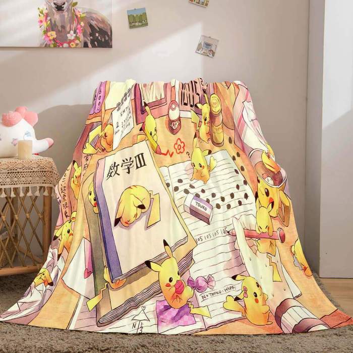 Pokemon Pikachu Soft Flannel Fleece Blanket Throw Wrap Nap Quilt Blanket