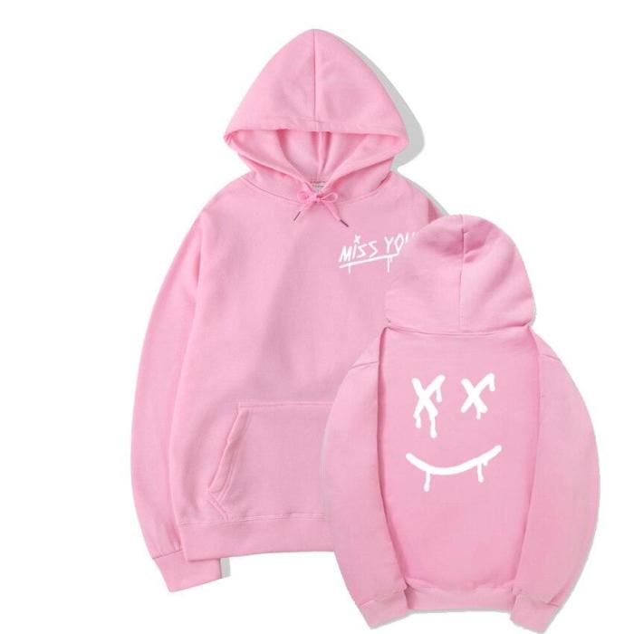 Louis Tomlinson Miss You Smiley Face Hoodie Sweatshirt With Hood Unisex Hipster Casual Basic Pullover Fleece Hoody Coats Sudader