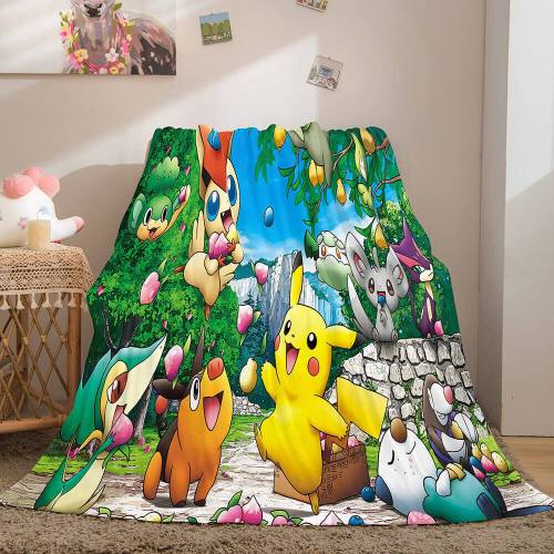 Pokemon Pikachu Flannel Fleece Blanket Throw Wrap Nap Quilt Blanket