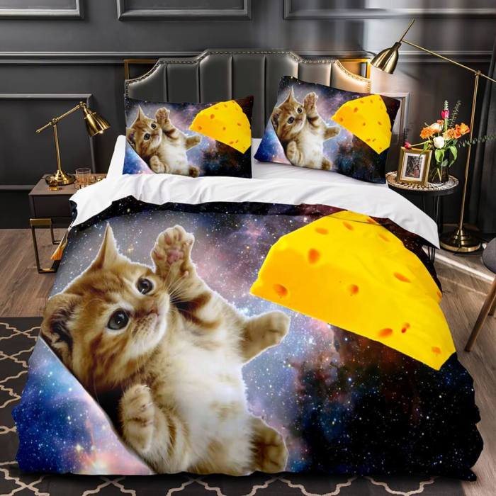 Space Cat Astronaut Cats In Space Bedding Set Duvet Cover Bedding Sets