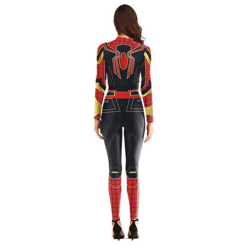 Iron Spider-Man Women Jumpsuit Outfits Halloween Carnival Suit Cosplay Costume