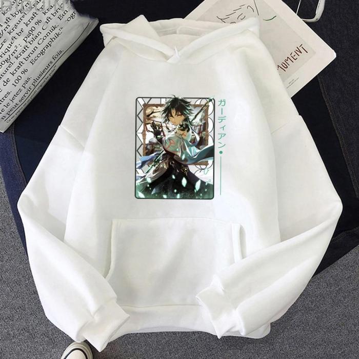 Plus Size Hoodies Women Aesthetic Oversized Sweatshirt Genshin Impact Xiao Printed Harajuku Hip Hop Chinese Style Streetwear Top