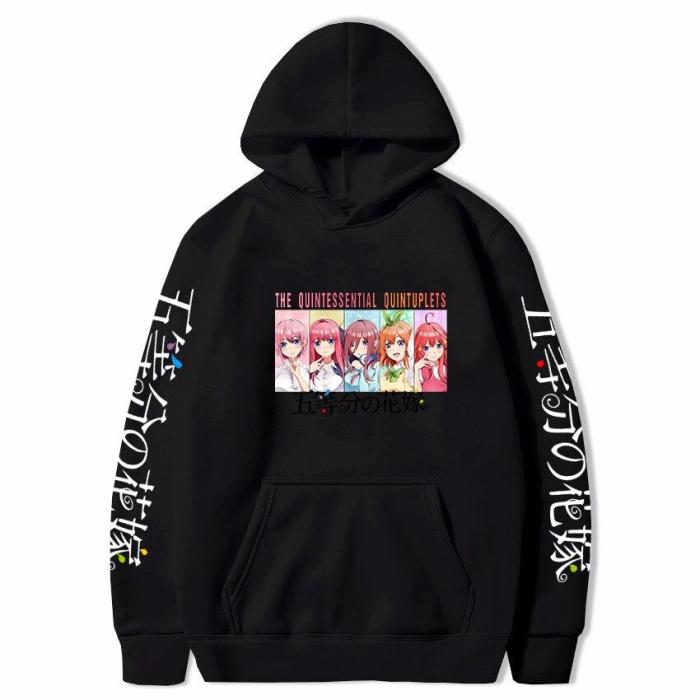 Anime Hoodie Men The Quintessential Quintuplets Printed Oversized Sweatshirt Winter/Autumn Japanese Style Pullover Casual Kawaii