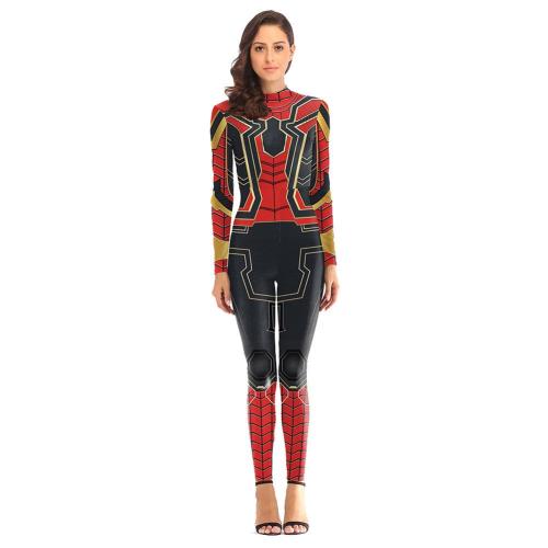 Iron Spider-Man Women Jumpsuit Outfits Halloween Carnival Suit Cosplay Costume
